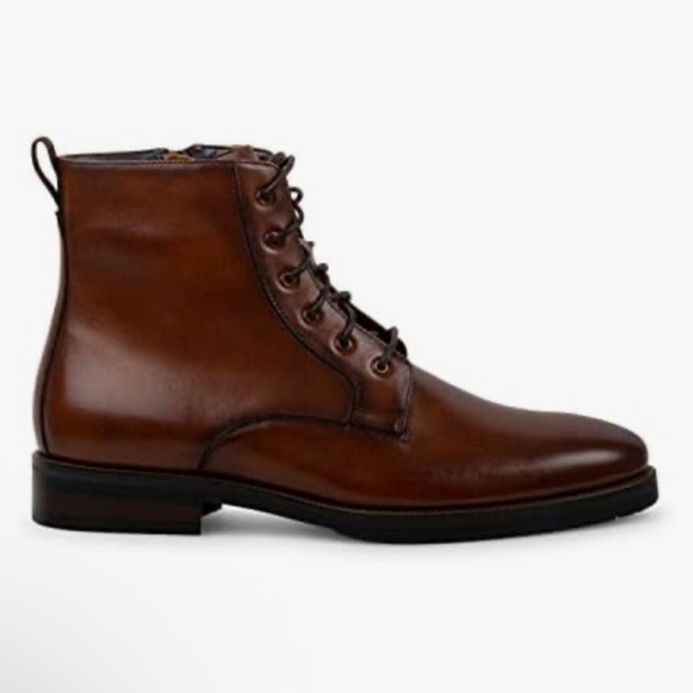 Steve Madden Tan Leather Lace Up Combat Boots Men’s Size 9